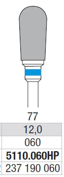 TUNGSTEN CARBIDE BUR HP CROSS CUT 77 ROUND END TAPER EDENTA