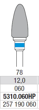 TUNGSTEN CARBIDE BUR HP CROSS CUT 78 FLAME EDENTA