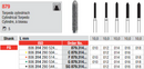 DIAMOND BUR FG CYLINDRICAL TORPEDO 879 1 pcs EDENTA