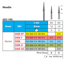DIAMOND BUR FG 858 NEEDLE 5pcs STODDARD