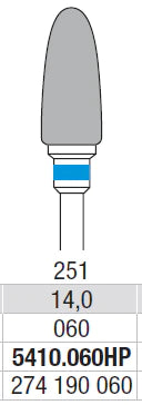 TUNGSTEN CARBIDE BUR HP CROSS CUT 251 FLAME EDENTA