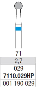 TUNGSTEN CARBIDE BUR HP CROSS CUT 71 ROUND EDENTA