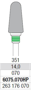 TUNGSTEN CARBIDE BUR HP TRANSVERSE CUT SOFT BASE TRIMMER EDENTA