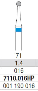 TUNGSTEN CARBIDE BUR HP CROSS CUT 71 ROUND EDENTA