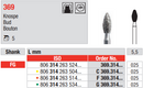 DIAMOND BUR FG BUD 369 1 pcs EDENTA