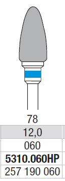 TUNGSTEN CARBIDE BUR HP CROSS CUT 78 FLAME EDENTA