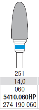 TUNGSTEN CARBIDE BUR HP CROSS CUT 251 FLAME EDENTA