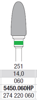 TUNGSTEN CARBIDE BUR HP CROSS CUT 251 FLAME EDENTA