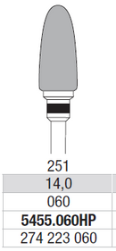 TUNGSTEN CARBIDE BUR HP CROSS CUT 251 FLAME EDENTA