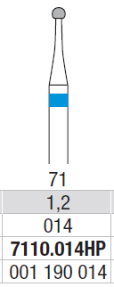 TUNGSTEN CARBIDE BUR HP CROSS CUT 71 ROUND EDENTA