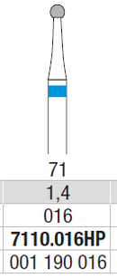 TUNGSTEN CARBIDE BUR HP CROSS CUT 71 ROUND EDENTA
