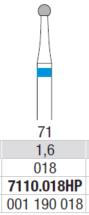 TUNGSTEN CARBIDE BUR HP CROSS CUT 71 ROUND EDENTA