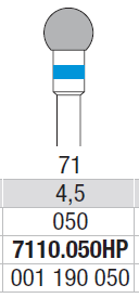 TUNGSTEN CARBIDE BUR HP CROSS CUT 71 ROUND EDENTA