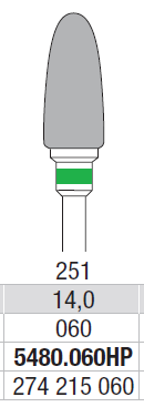 TUNGSTEN CARBIDE BUR HP CROSS CUT 72 ROUND END BARREL EDENTA