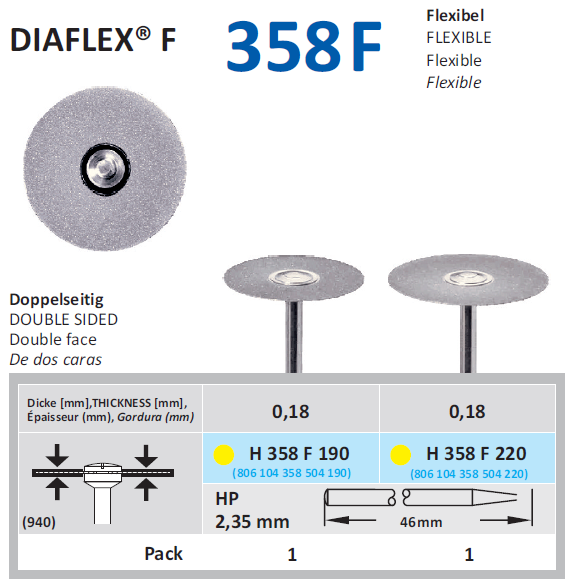 DIAMOND DISC H358F190 DFC DIAFLEX 19X0.18mm HORICO