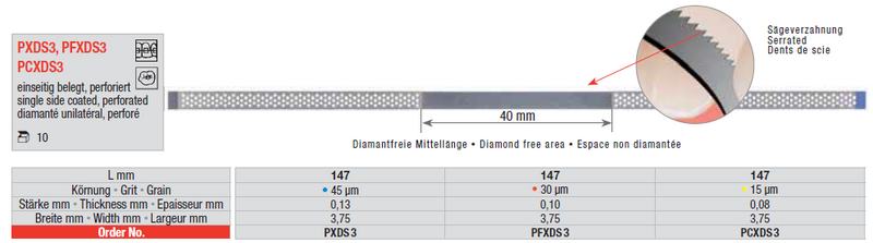 DIAMOND IPR STRIP SERRATED PERFORATED