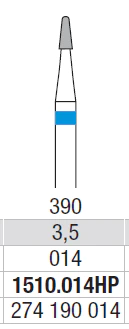 TUNGSTEN CARBIDE BUR HP CROSS CUT 390 CONE EDENTA