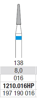TUNGSTEN CARBIDE BUR HP CROSS CUT 138 CONE  EDENTA