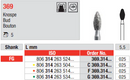 DIAMOND BUR FG BUD 369 1 pcs EDENTA