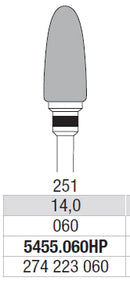 TUNGSTEN CARBIDE BUR HP CROSS CUT 251 FLAME EDENTA