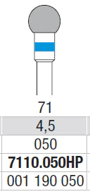 TUNGSTEN CARBIDE BUR HP CROSS CUT 71 ROUND EDENTA