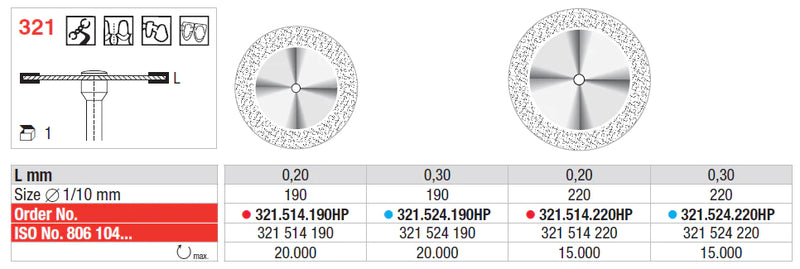 DIAMOND DISC 321 DSP FINE FLEX  22X0.20mm