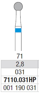TUNGSTEN CARBIDE BUR HP CROSS CUT 71 ROUND EDENTA