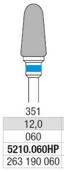 TUNGSTEN CARBIDE BUR HP CROSS CUT 351 CONE EDENTA