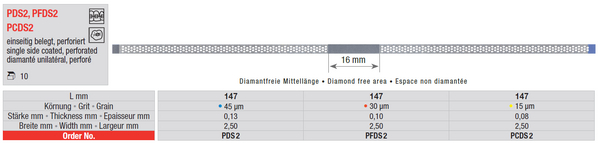 DIAMOND IPR STRIP NON SERRATED PERFORATED