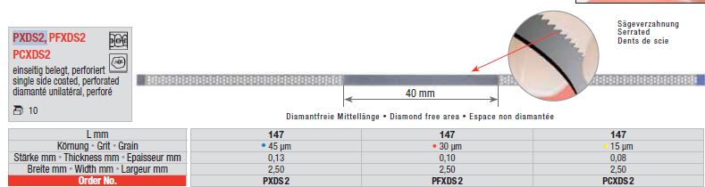 DIAMOND IPR STRIP SERRATED PERFORATED