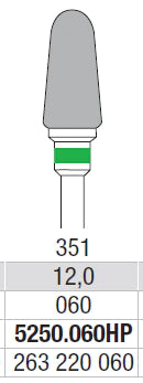 TUNGSTEN CARBIDE BUR HP CROSS CUT 351 CONE EDENTA