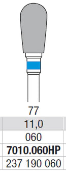 TUNGSTEN CARBIDE BUR HP CROSS CUT 77 ROUND END TAPER EDENTA