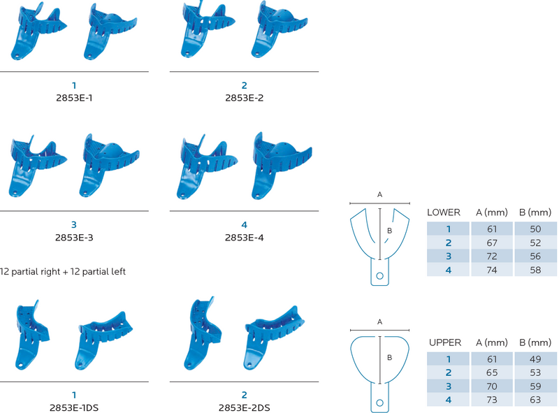 IMPRESSION TRAY UPPER AND LOWER SET 24PCS