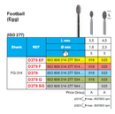 DIAMOND BUR FG 368 POINTED FOOTBALL 5pcs STODDARD