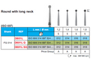 DIAMOND BUR FG 801L ROUND WITH LONG NECK 5pcs STODDARD