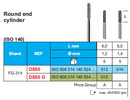 DIAMOND BUR FG 880 ROUND END CYLINDER 5pcs STODDARD