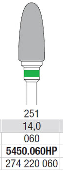 TUNGSTEN CARBIDE BUR HP CROSS CUT 251 FLAME EDENTA