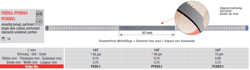 DIAMOND IPR STRIP SERRATED PERFORATED