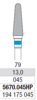 TUNGSTEN CARBIDE BUR HP CROSS CUT 72 ROUND END BARREL EDENTA