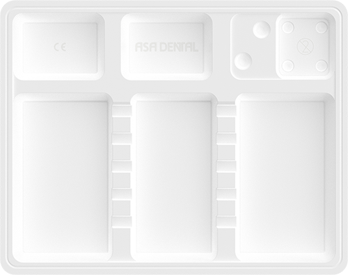 INSTRUMENT TRAY PLASTIC DISPOSABLE DIVIDED WHITE NOT KNURLED 400pcs