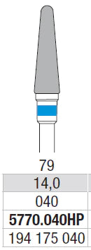 TUNGSTEN CARBIDE BUR HP CROSS CUT 72 ROUND END BARREL EDENTA