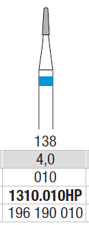 TUNGSTEN CARBIDE BUR HP CROSS CUT 138 CONE  EDENTA