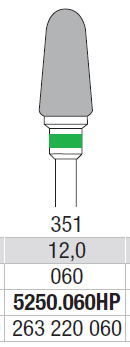 TUNGSTEN CARBIDE BUR HP CROSS CUT 351 CONE EDENTA