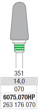 TUNGSTEN CARBIDE BUR HP TRANSVERSE CUT SOFT BASE TRIMMER EDENTA