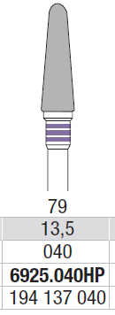 TUNGSTEN CARBIDE BUR HP SPIRAL CUT EDENTA