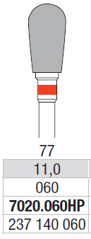 TUNGSTEN CARBIDE BUR HP CROSS CUT 77 ROUND END TAPER EDENTA