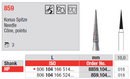 DIAMOND BUR HP D859 NEEDLE EDENTA