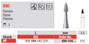 DIAMOND BUR HP D890 FLAME EDENTA