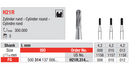 CARBIDE BUR FG CYLINDER ROUND H21R 1 pcs EDENTA