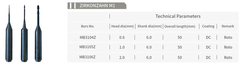 AIDITE MILLING BUR ZIRKONZAHN 6mm SHANK - ZIRCONIA